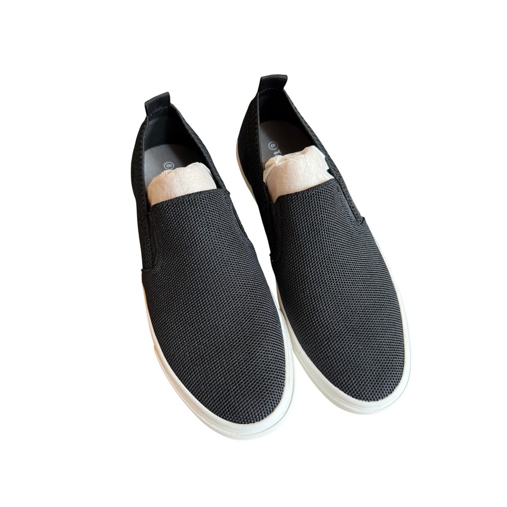 Tamarack Slip On Sneakers 8 Black Knit Low Top SC-121423-W-BK Comfort Shoes